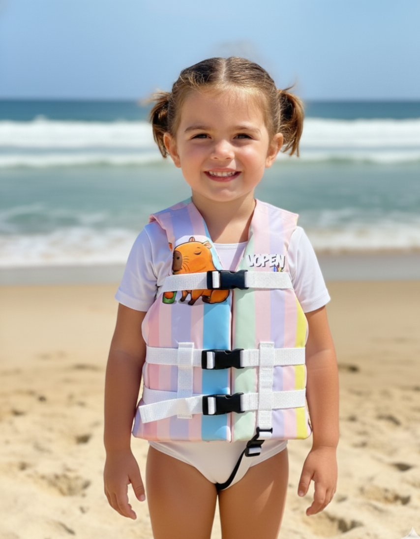 Colete Salva Vidas Infantil Homologado Nylon Fun