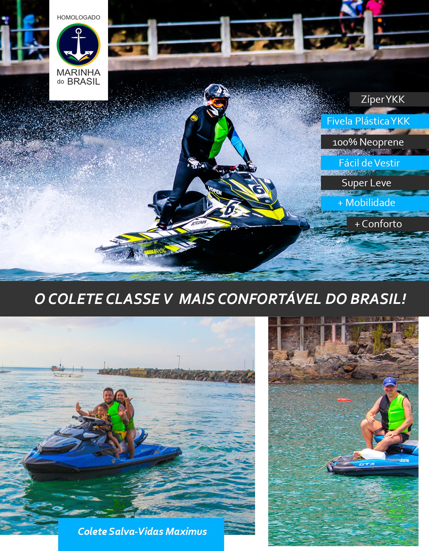 Colete salva vidas neoprene