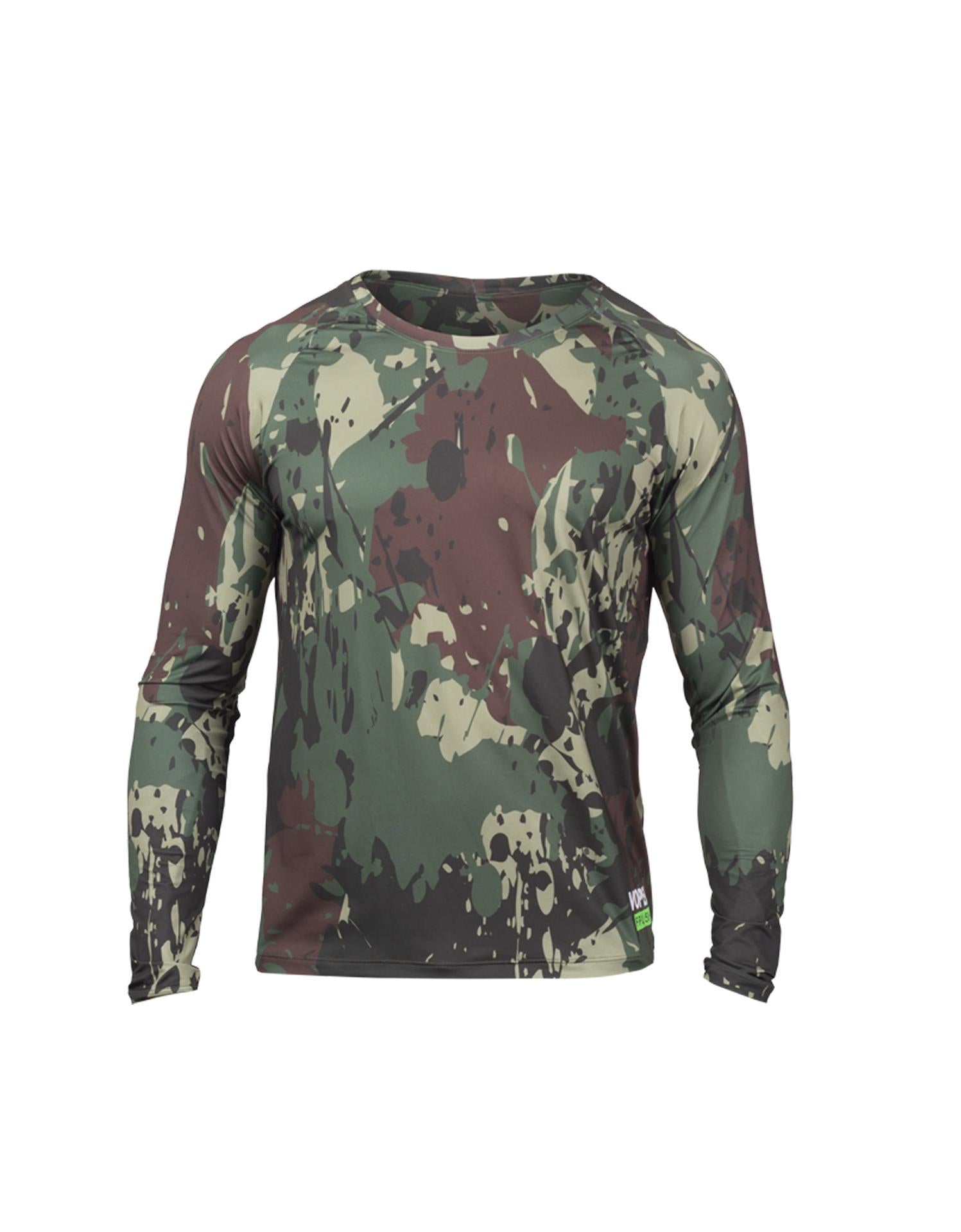 Camisa UV Masculina com Proteção Solar Manga Longa Army