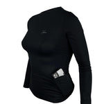 Camisa Feminina Ciclismo Manga Longa FPU50+ Bolsos na Laterais