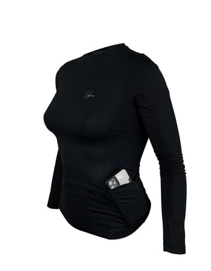 Camisa Feminina Ciclismo Manga Longa FPU50+ Bolsos na Laterais