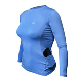 Camisa Feminina Ciclismo Manga Longa FPU50+ Bolsos na Laterais
