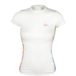 Camisa Feminina Manga Curta FPU50+ Bolsos nas Costas Tie Dye
