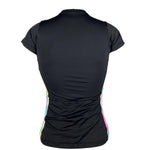 Camisa Feminina Manga Curta FPU50+ Bolsos nas Costas Tie Dye
