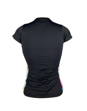 Camisa Feminina Manga Curta FPU50+ Bolsos nas Costas Tie Dye