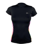 Camisa Feminina Manga Curta FPU50+ Bolsos nas Costas Tie Dye